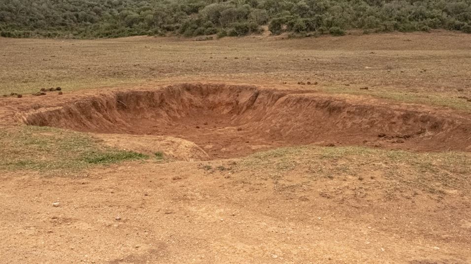 Dried up waterholes in Addo park in South Africa